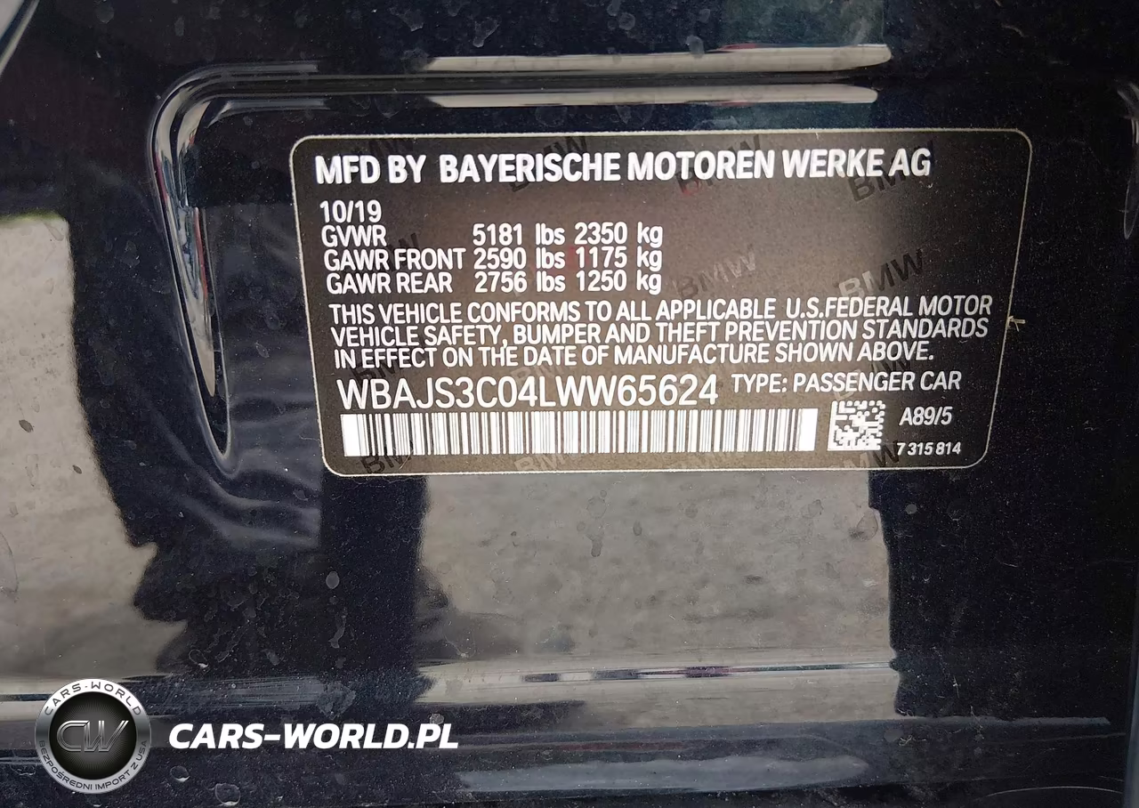 2020 BMW 540I xDrive VIN:WBAJS3C04LWW65624 - 9