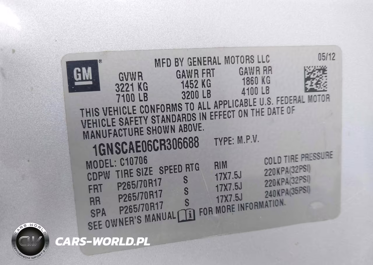 2012 Chevrolet Tahoe Ls VIN:1GNSCAE06CR306688 - 9
