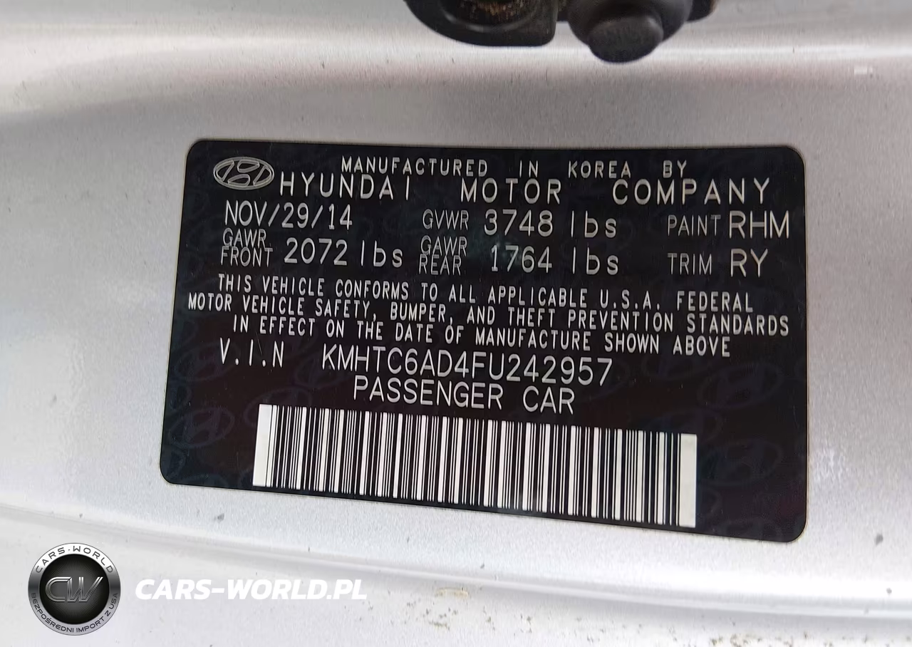 2015 Hyundai Veloster VIN:KMHTC6AD4FU242957 - 9