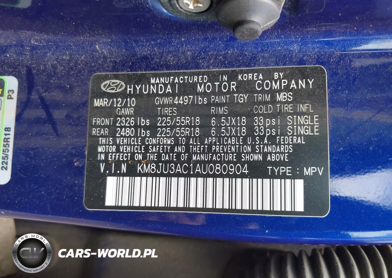 2010 Hyundai Tucson Limited VIN:KM8JU3AC1AU080904 - 9