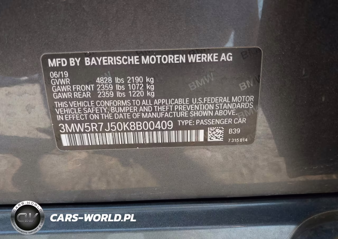 2019 BMW 330I xDrive VIN:3MW5R7J50K8B00409 - 9