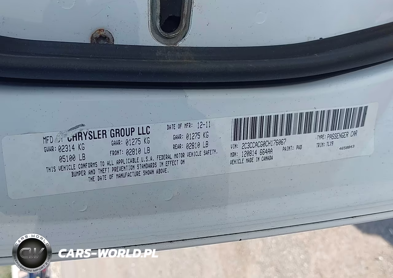 2012 Chrysler 300 Limited VIN:2C3CCACG0CH176067 - 9