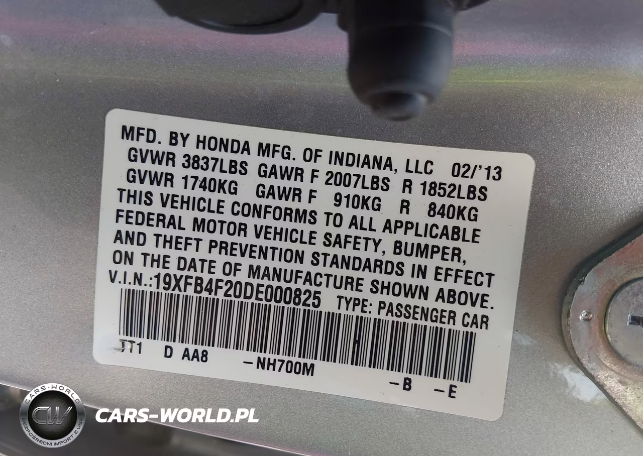 2013 Honda Civic Hybrid VIN:19XFB4F20DE000825 - 9