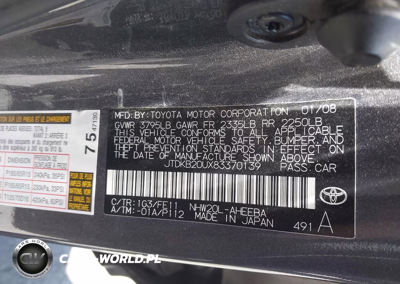2008 Toyota Prius VIN:JTDKB20UX83370139 - 9