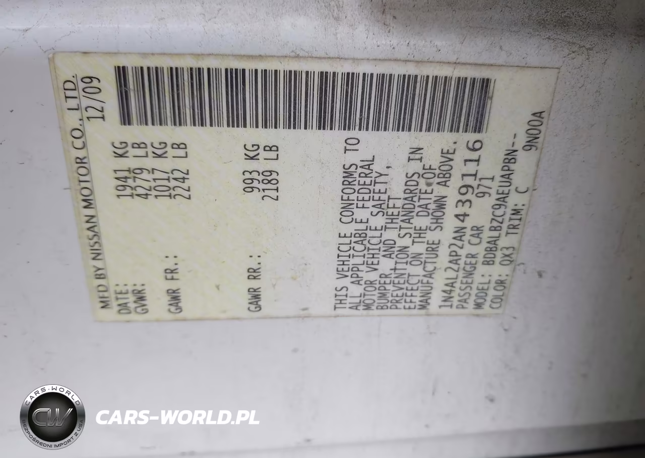 2010 Nissan Altima 2.5 S VIN:1N4AL2AP2AN439116 - 9