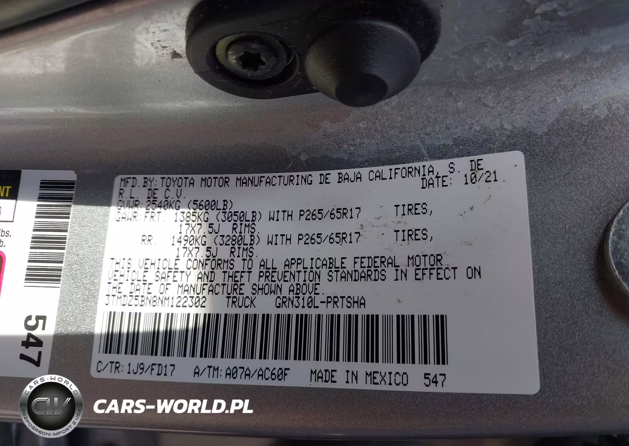 2022 Toyota Tacoma Trd Sport VIN:3TMDZ5BN8NM122302 - 9
