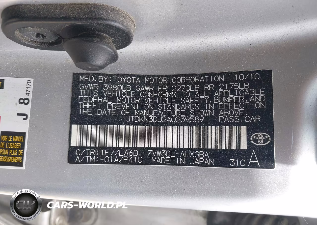 2010 Toyota Prius Iv VIN:JTDKN3DU2A0239589 - 9