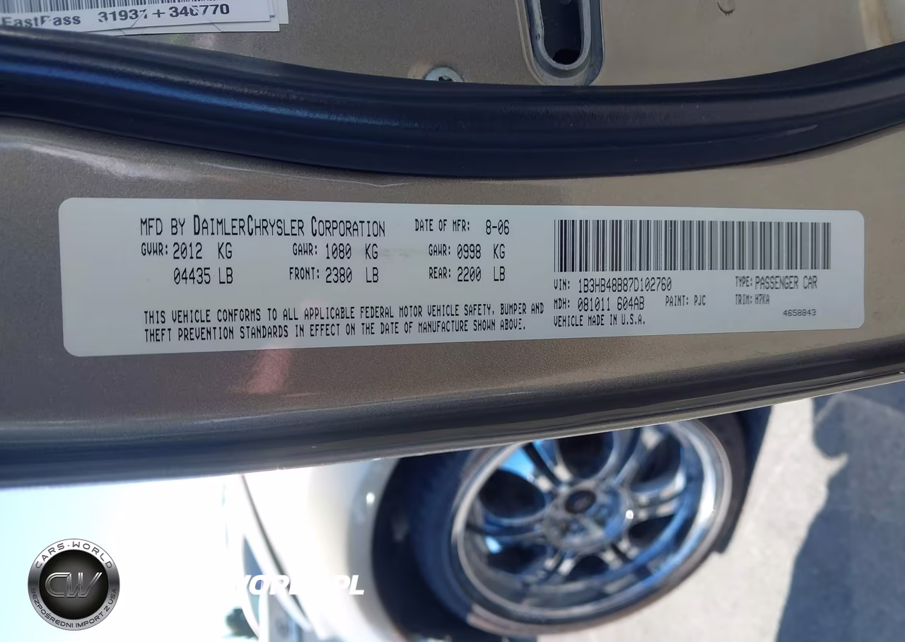 2007 Dodge Caliber Sxt VIN:1B3HB48B87D102760 - 9