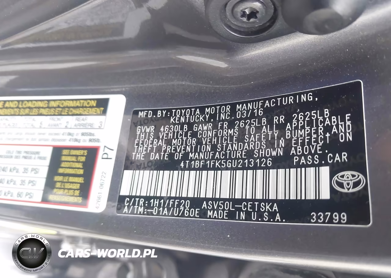 2016 Toyota Camry Se VIN:4T1BF1FK5GU213126 - 9