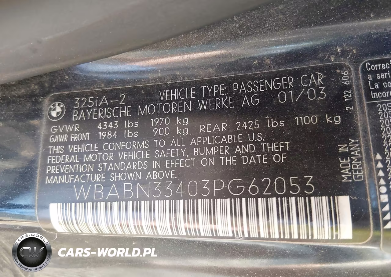 2003 BMW 3 Series 325Ci VIN:WBABN33403PG62053 - 9