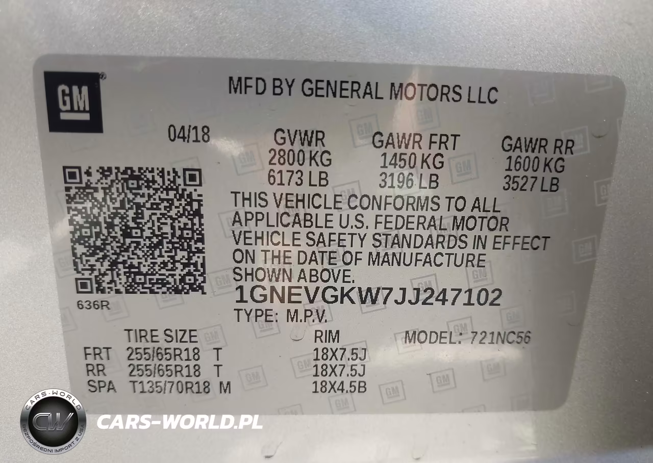 2018 Chevrolet Traverse Lt Cloth VIN:1GNEVGKW7JJ247102 - 9