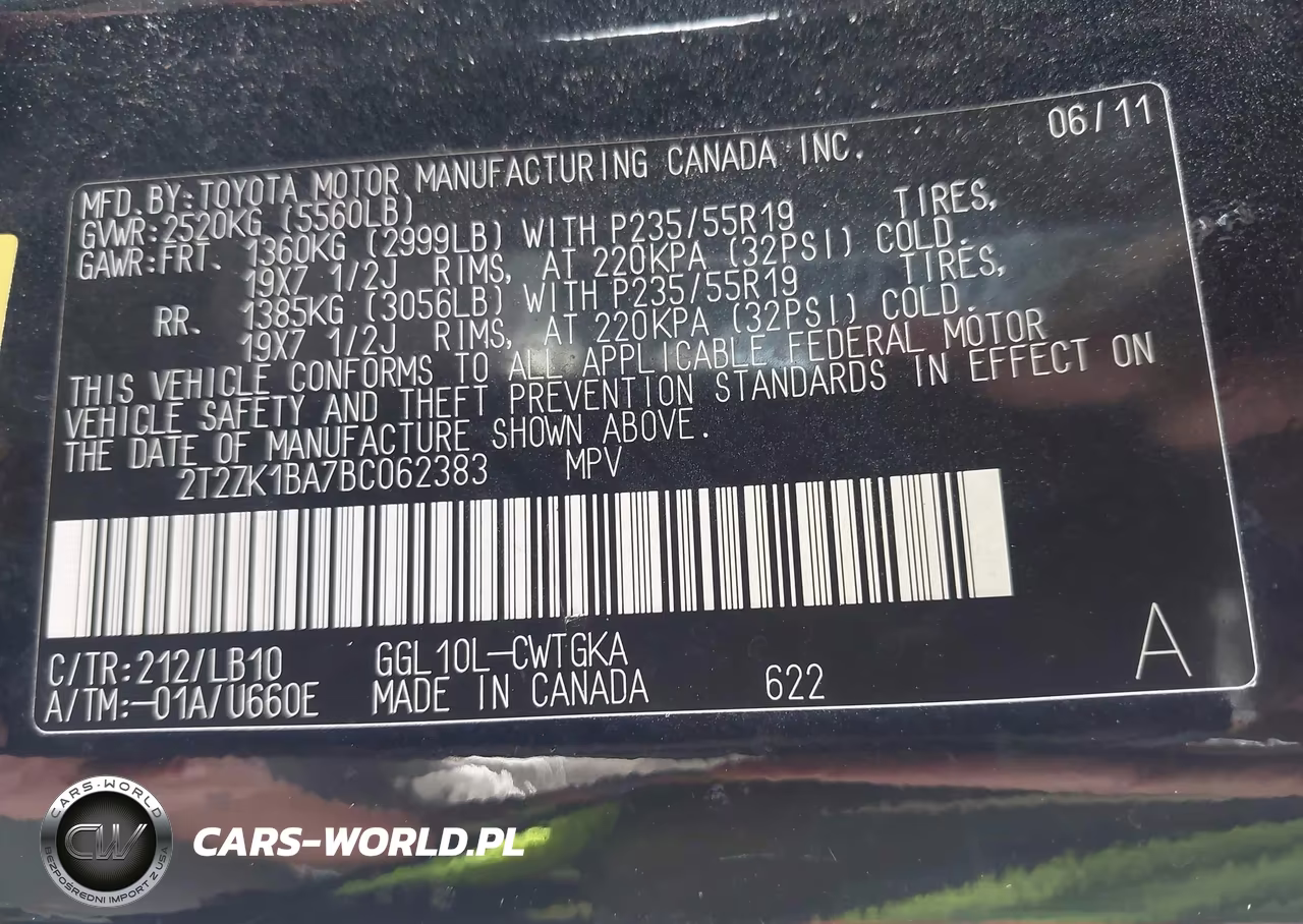 2011 Lexus Rx 350 VIN:2T2ZK1BA7BC062383 - 9