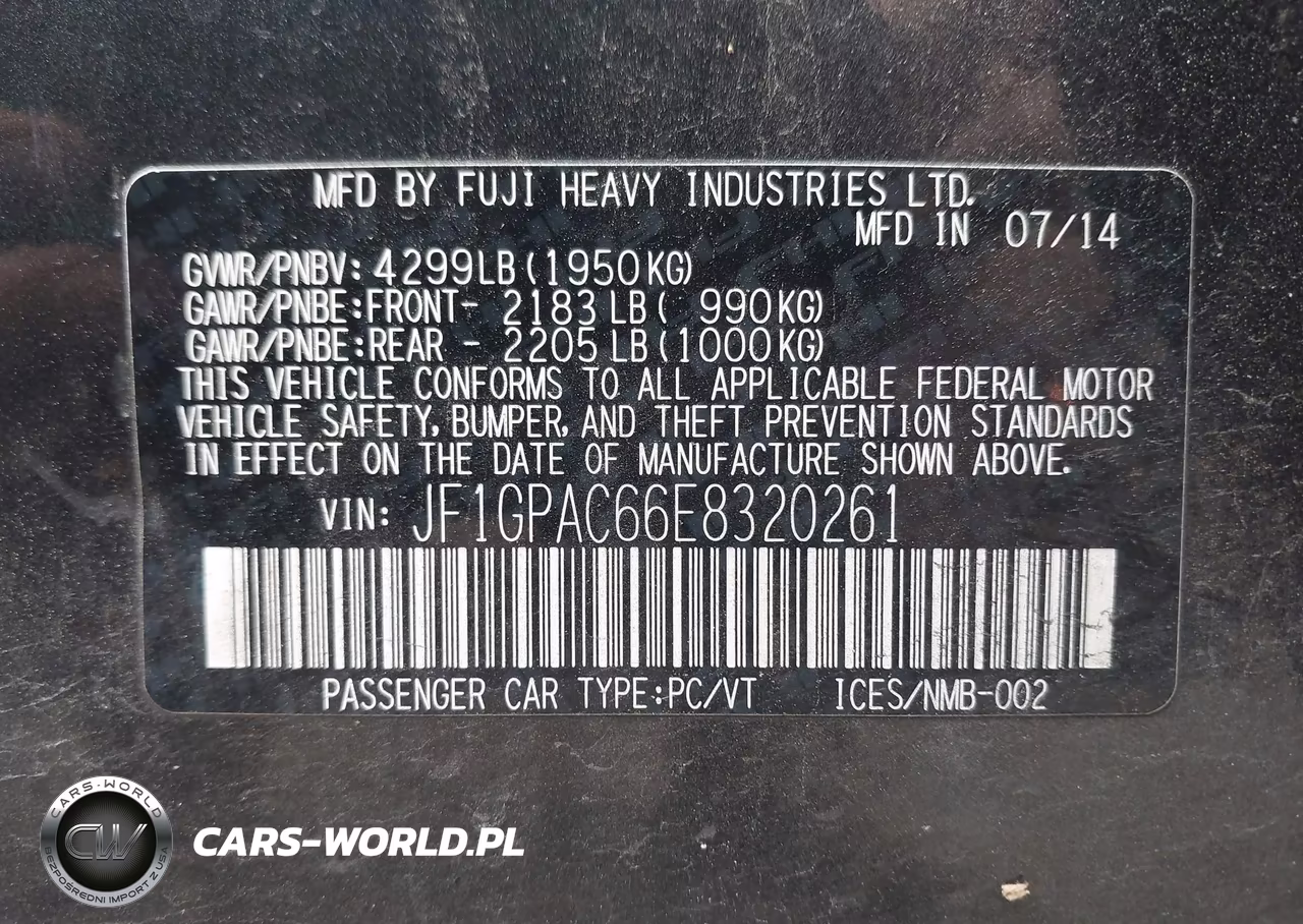 2014 Subaru Impreza 2.0I Premium VIN:JF1GPAC66E8320261 - 9