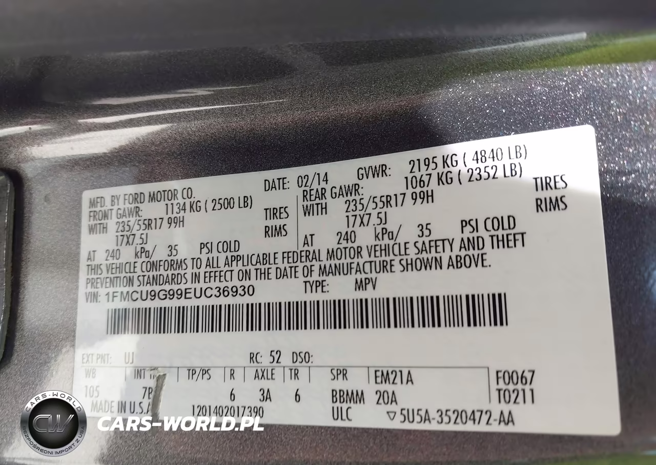 2014 Ford Escape Se VIN:1FMCU9G99EUC36930 - 9