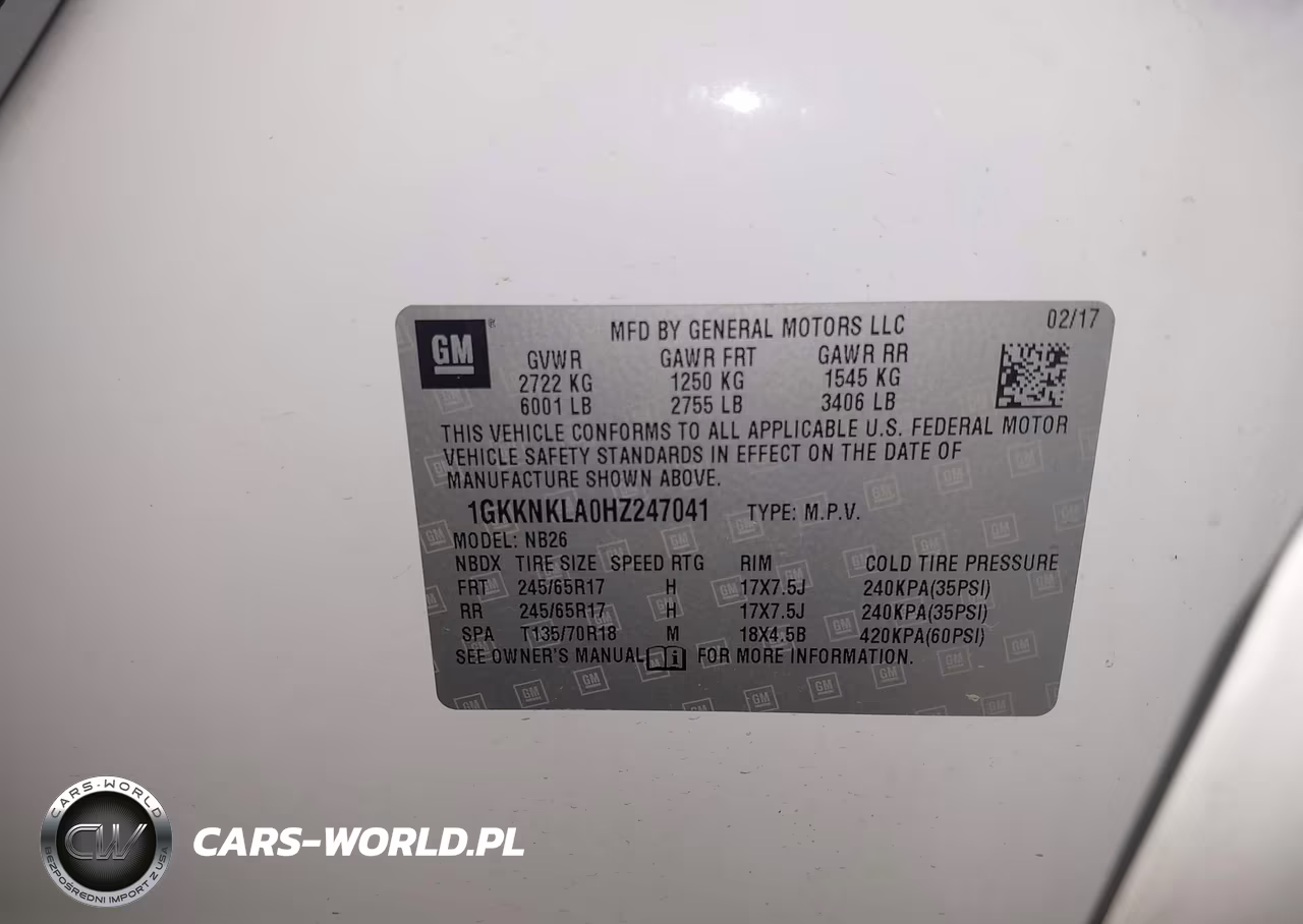 2017 GMC Acadia Sle-1 VIN:1GKKNKLA0HZ247041 - 9