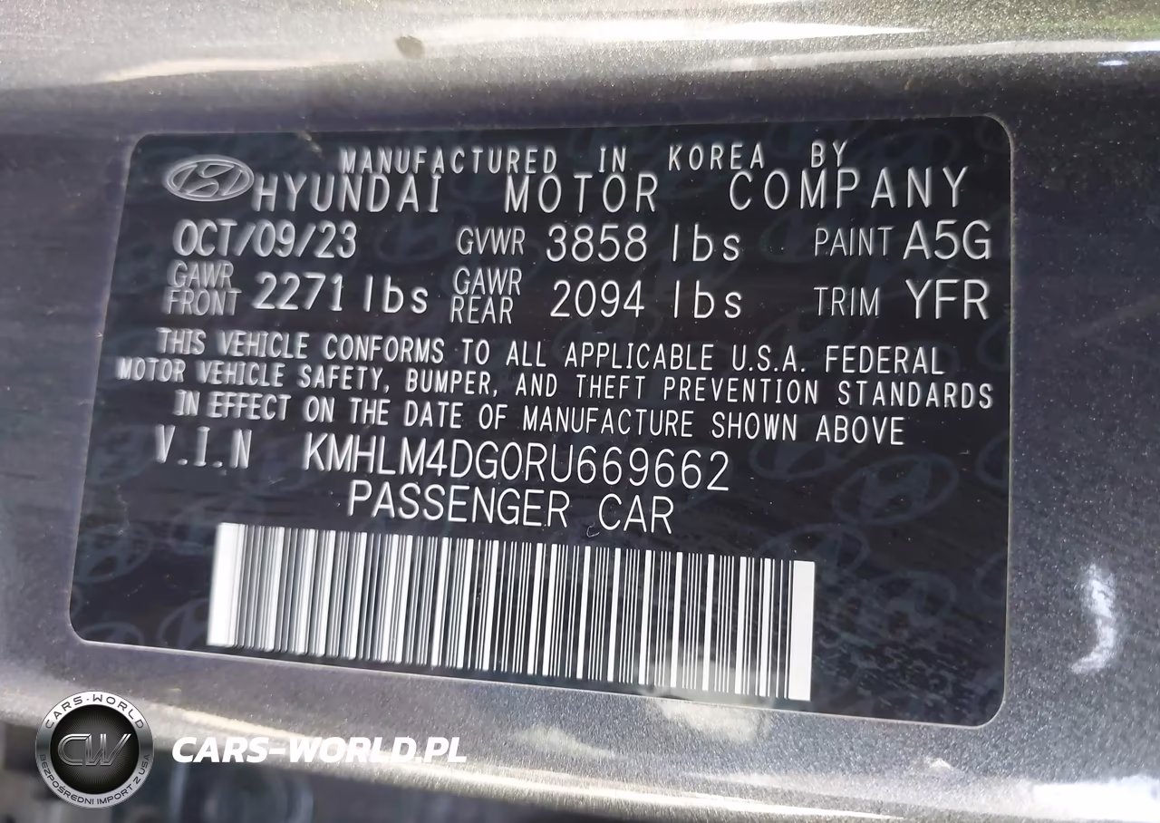 2024 Hyundai Elantra Sel VIN:KMHLM4DG0RU669662 - 9