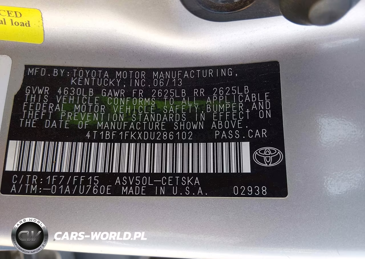 2013 Toyota Camry Se VIN:4T1BF1FKXDU286102 - 9