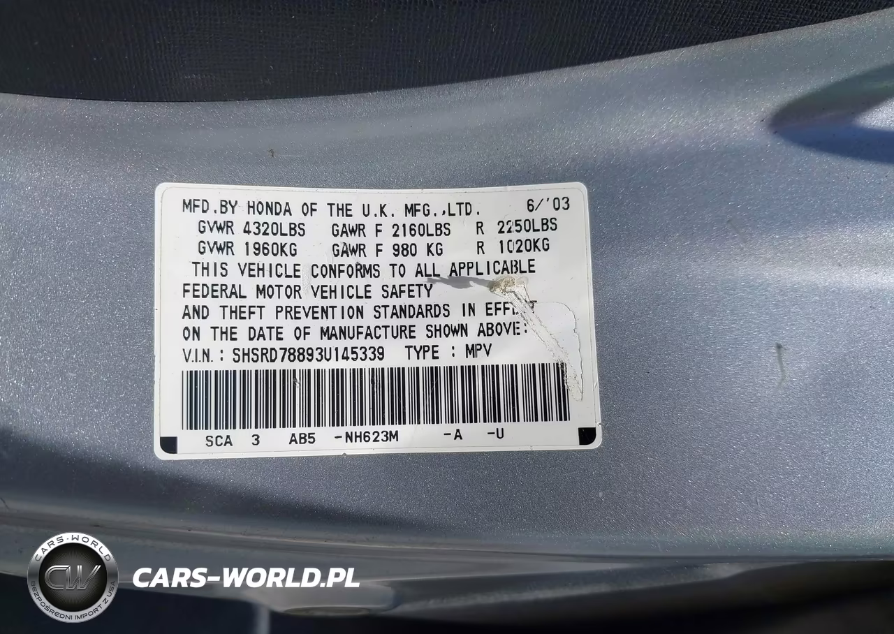 2003 Honda Cr-V Ex VIN:SHSRD78893U145339 - 9