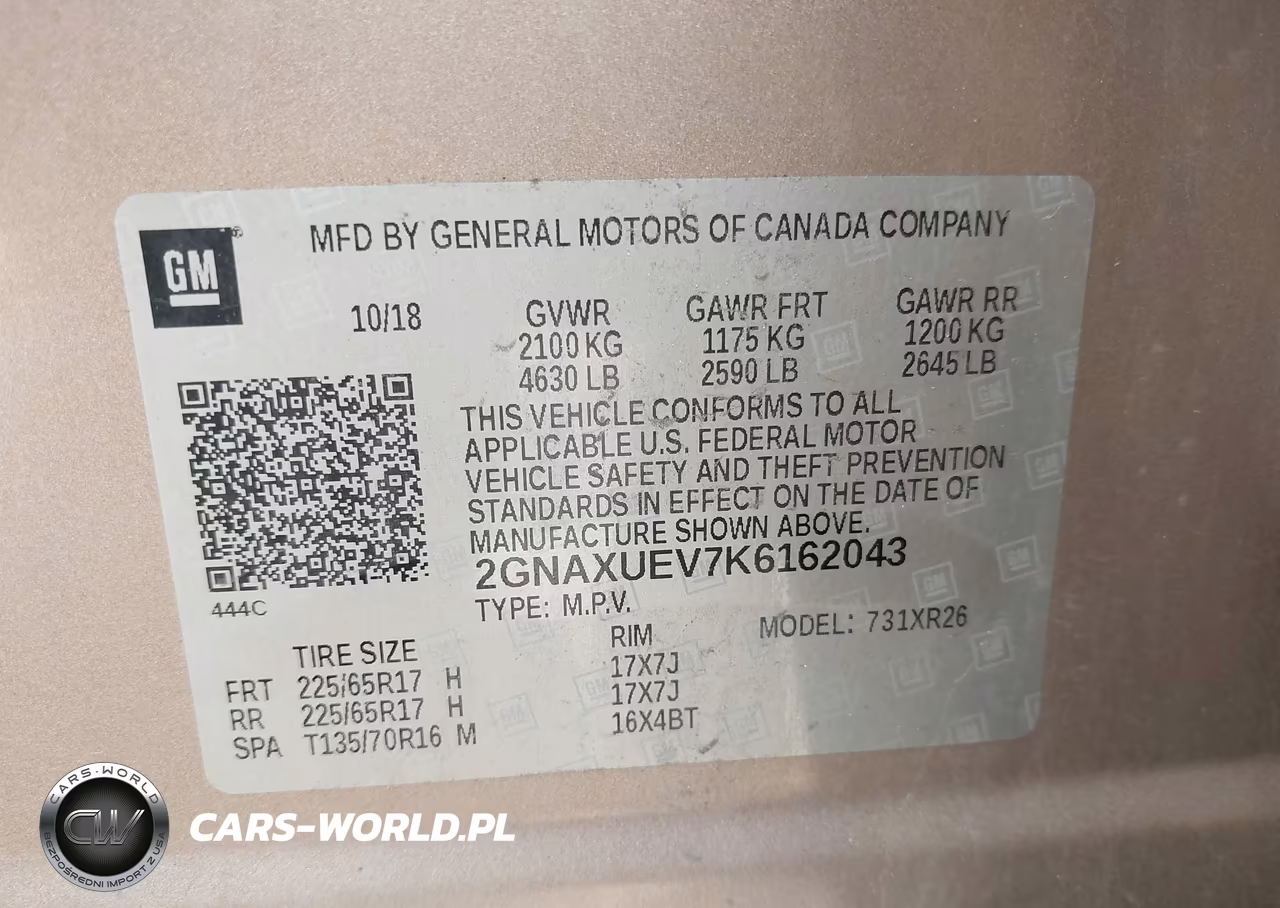 2019 Chevrolet Equinox Lt VIN:2GNAXUEV7K6162043 - 9