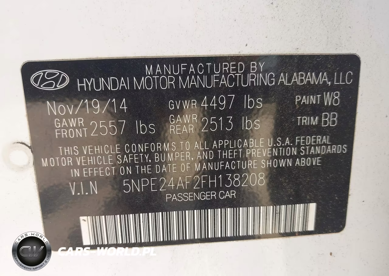 2015 Hyundai Sonata Se VIN:5NPE24AF2FH138208 - 9