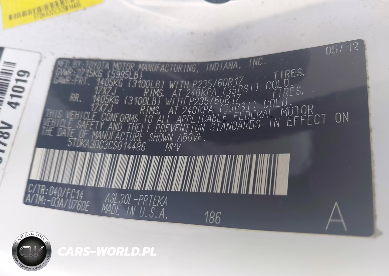 2012 Toyota Sienna Le 8 Passenger VIN:5TDKA3DC3CS014486 - 9
