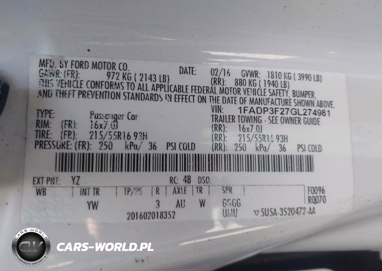 2016 Ford Focus Se VIN:1FADP3F27GL274981 - 9