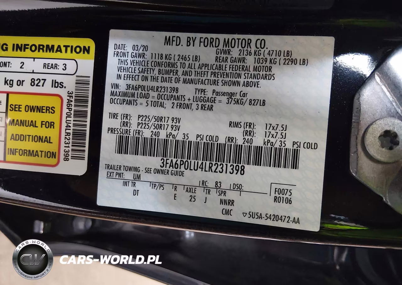 2020 Ford Fusion Hybrid Se VIN:3FA6P0LU4LR231398 - 9