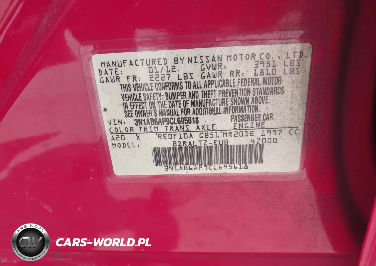 2012 Nissan Sentra 2.0 Sr VIN:3N1AB6AP9CL695618 - 9