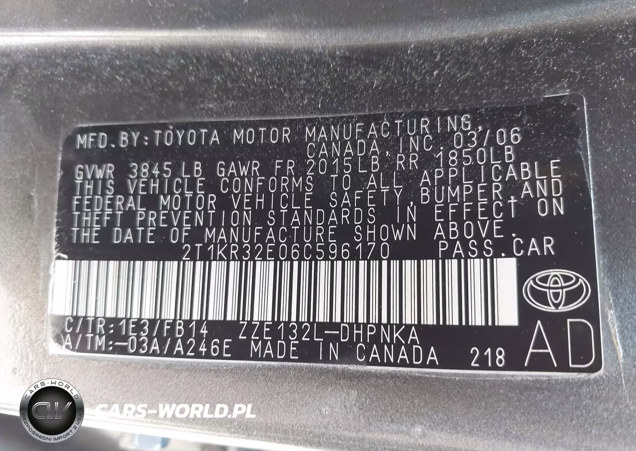2006 Toyota Matrix Xr VIN:2T1KR32E06C596170 - 9