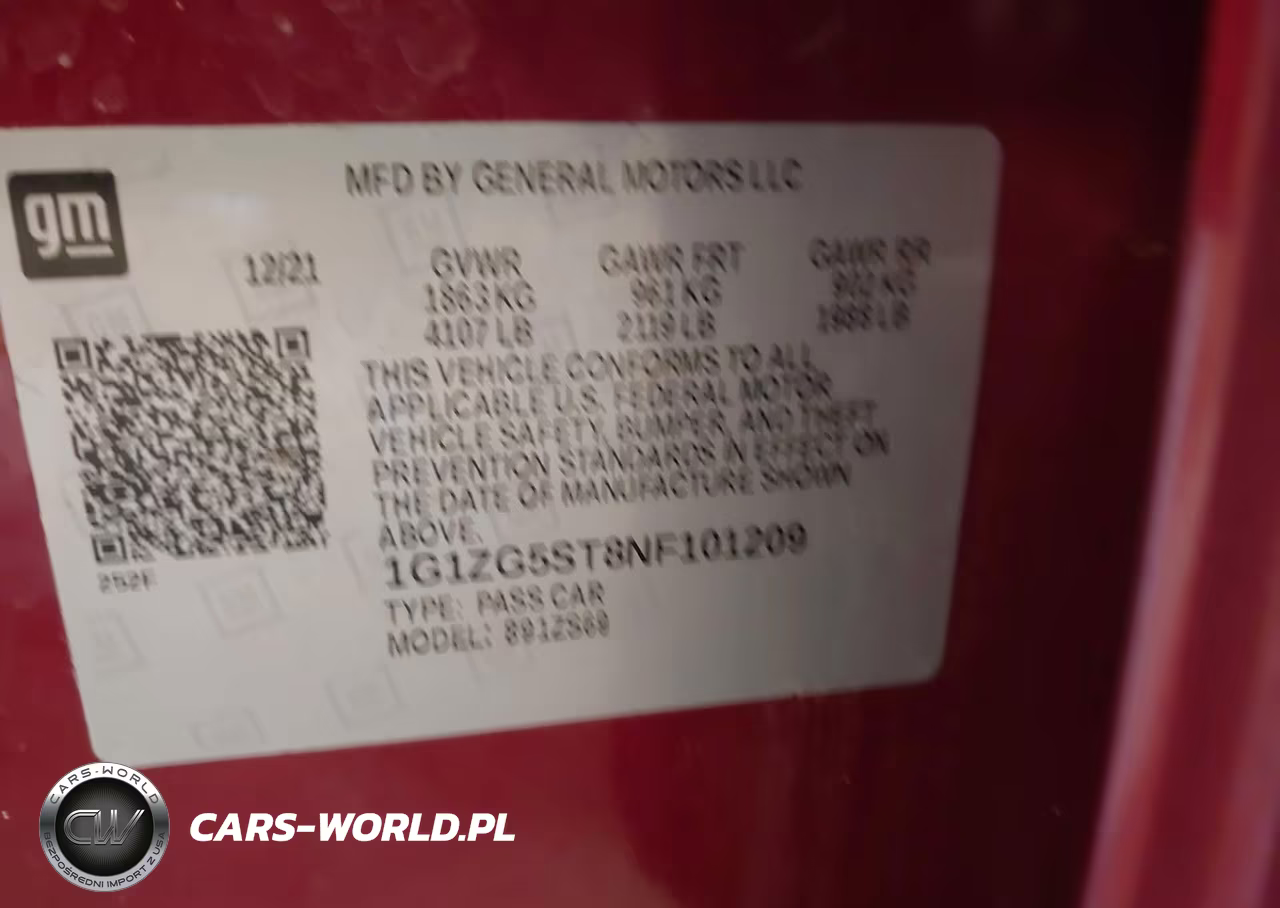 2022 Chevrolet Malibu Fwd Rs VIN:1G1ZG5ST8NF101209 - 9