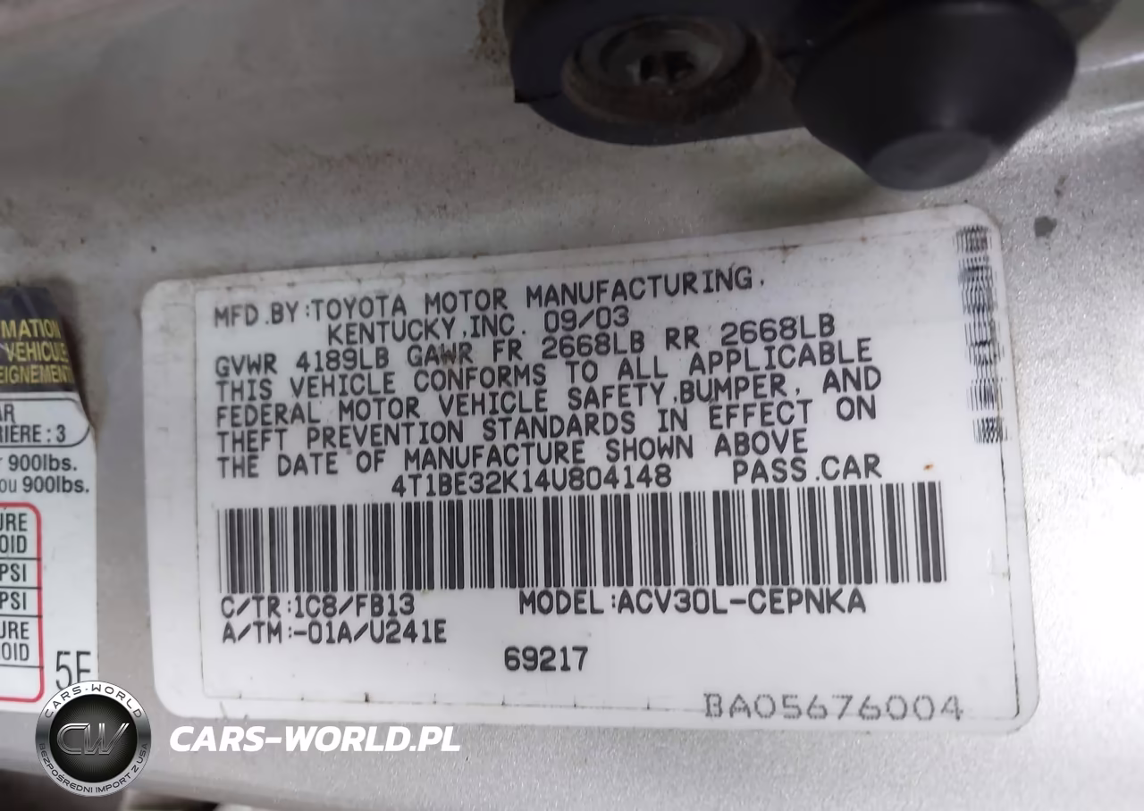 2004 Toyota Camry Le VIN:4T1BE32K14U804148 - 9