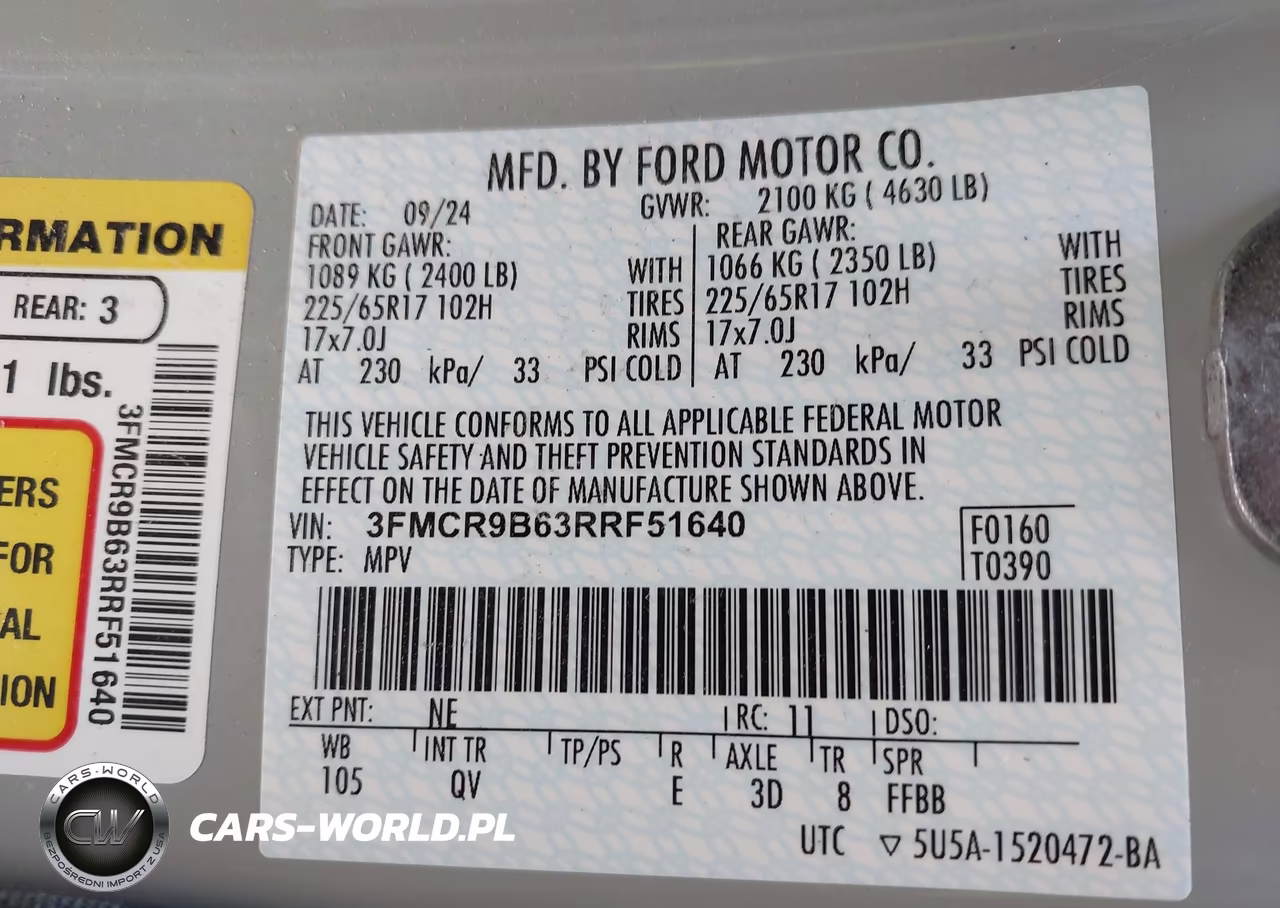 2024 Ford Bronco Sport Big Bend VIN:3FMCR9B63RRF51640 - 9