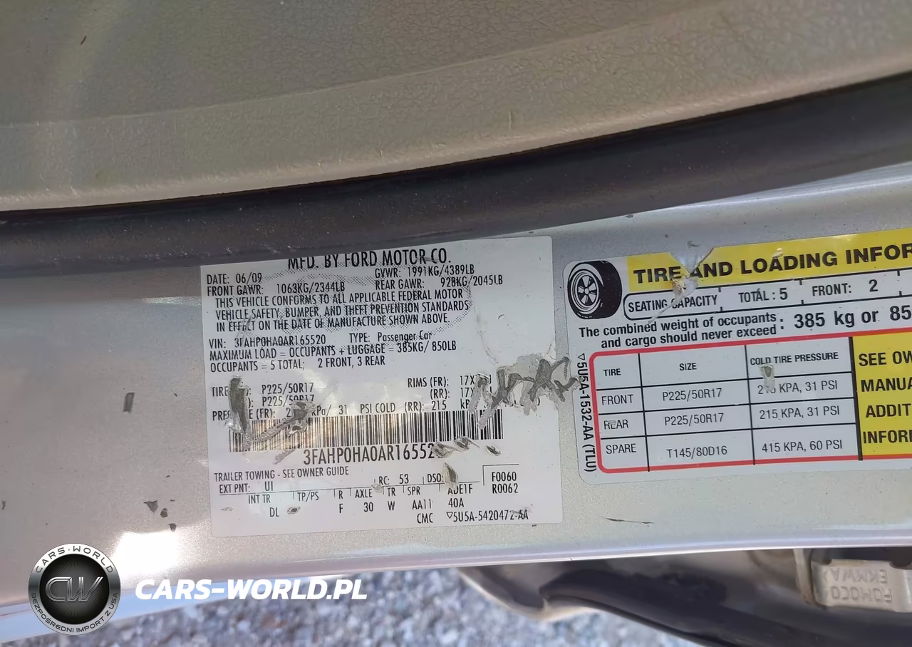2010 Ford Fusion Se VIN:3FAHP0HA0AR165520 - 8