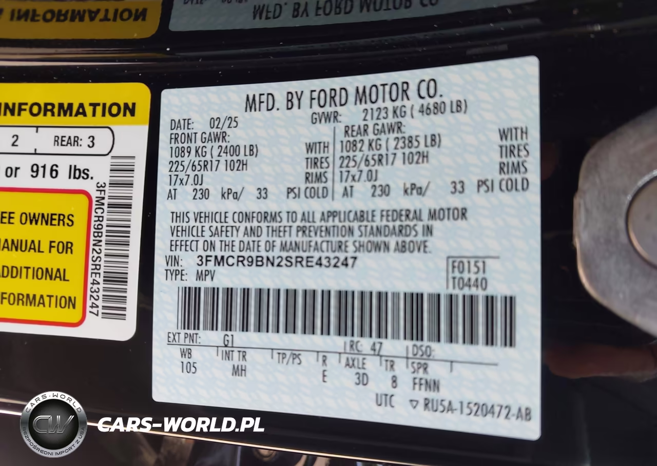 2025 Ford Bronco Sport Big Bend VIN:3FMCR9BN2SRE43247 - 9
