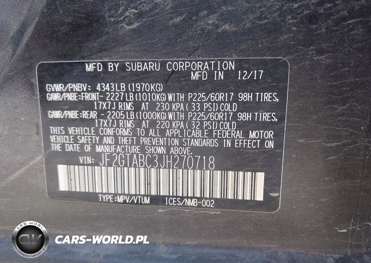 2018 Subaru Crosstrek 2.0I Premium VIN:JF2GTABC3JH270718 - 9