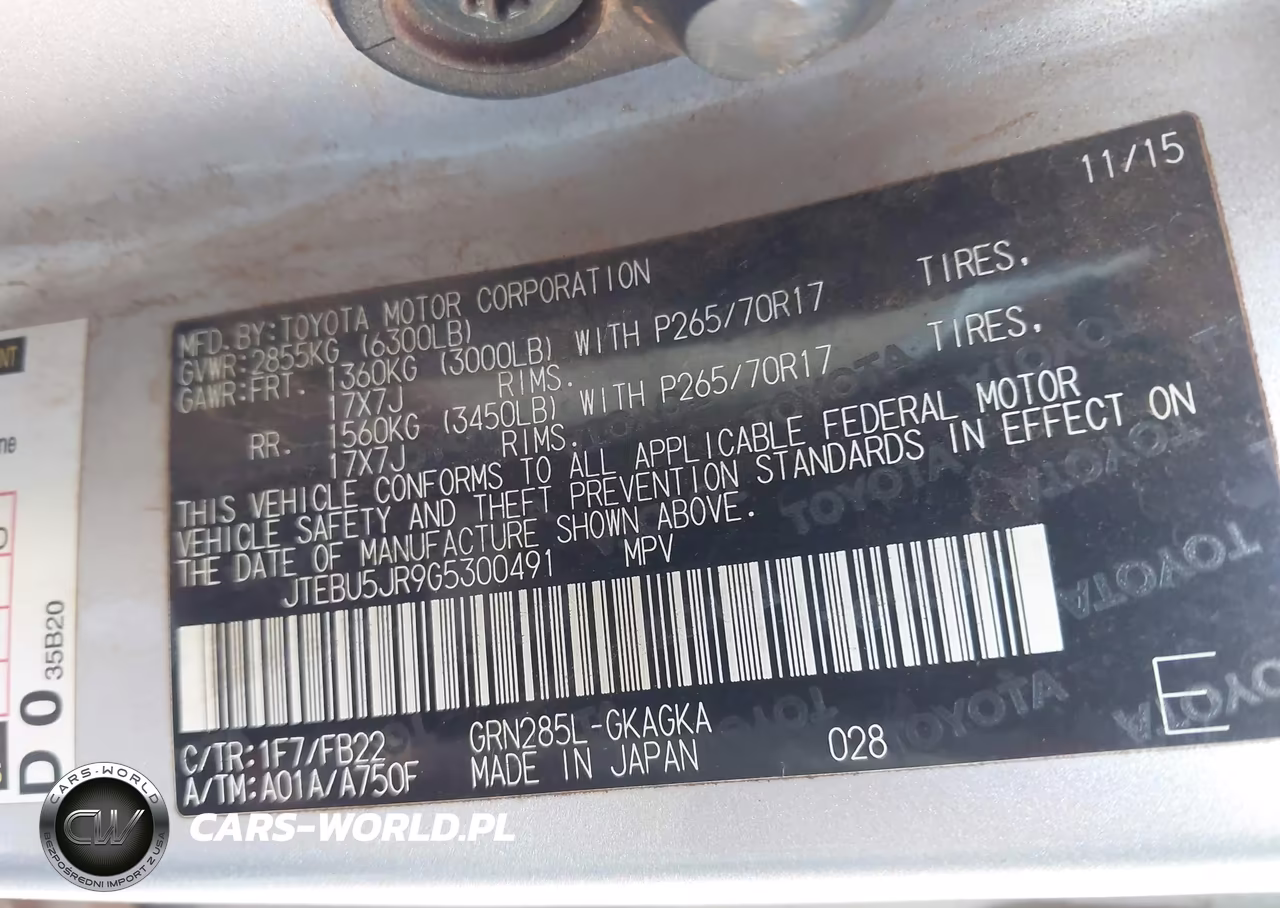 2016 Toyota 4Runner Sr5 VIN:JTEBU5JR9G5300491 - 9