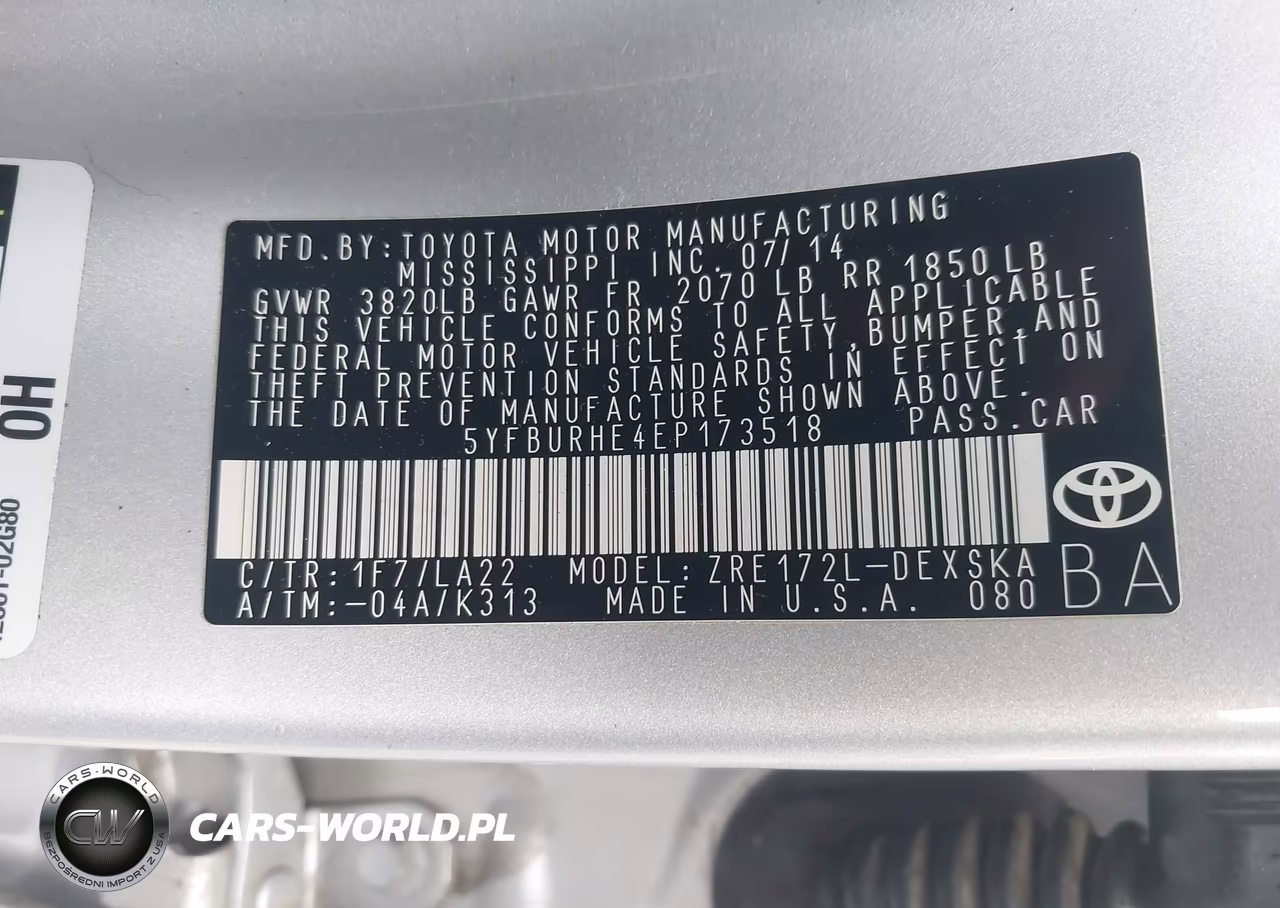 2014 Toyota Corolla S Premium VIN:5YFBURHE4EP173518 - 9