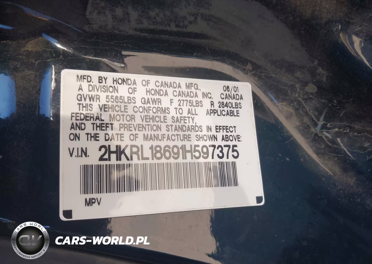 2001 Honda Odyssey Ex VIN:2HKRL18691H597375 - 9