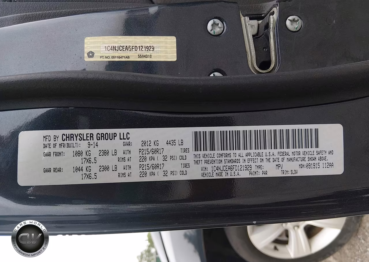 2015 Jeep Compass High Altitude Edition VIN:1C4NJCEA6FD121929 - 9