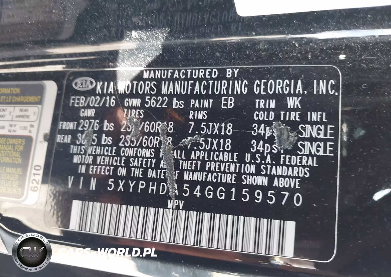 2016 Kia Sorento 3.3L Ex VIN:5XYPHDA54GG159570 - 9