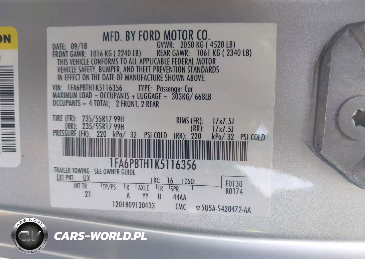 2019 Ford Mustang Ecoboost VIN:1FA6P8TH1K5116356 - 9