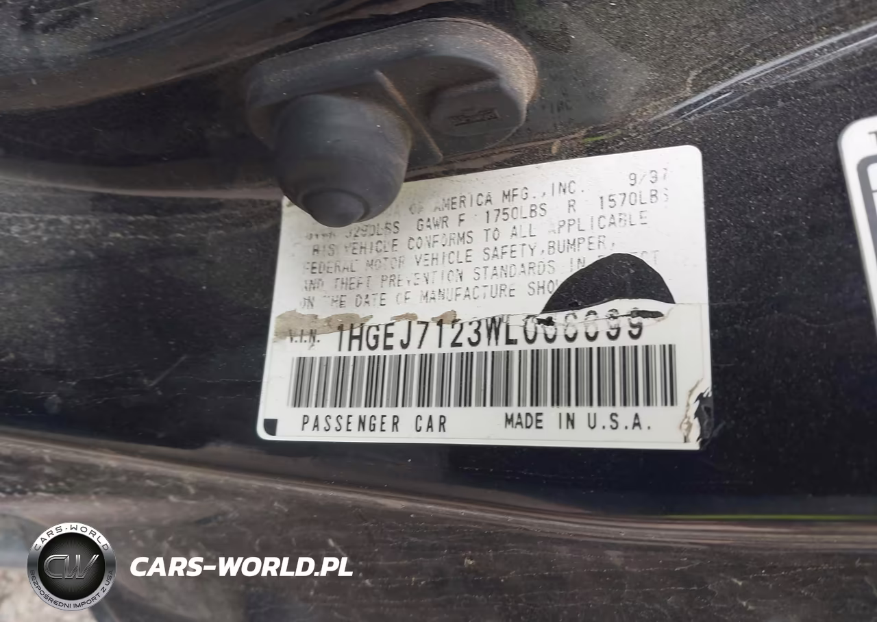 1998 Honda Civic Hx VIN:1HGEJ7123WL006699 - 9