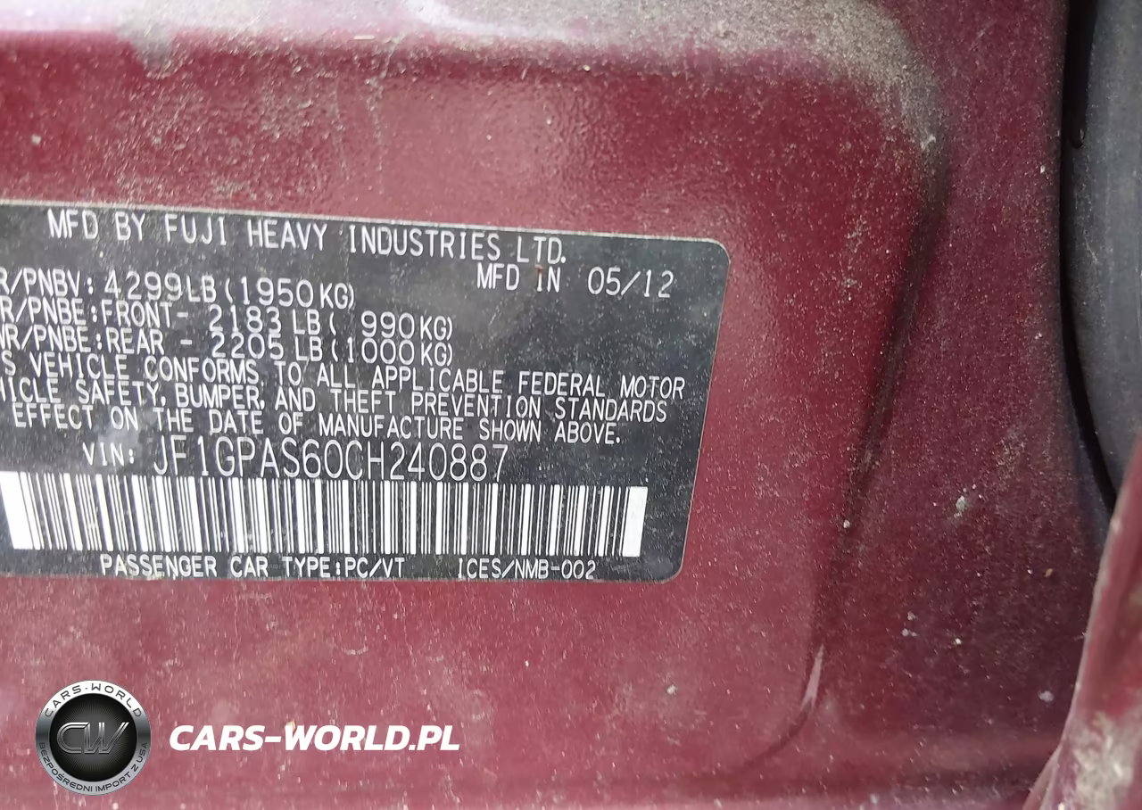 2012 Subaru Impreza 2.0I Sport Limited VIN:JF1GPAS60CH240887 - 9