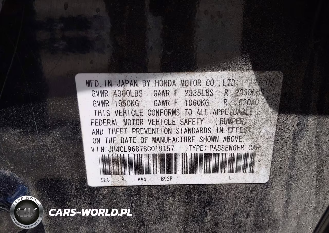 2008 Acura Tsx VIN:JH4CL96878C019157 - 9