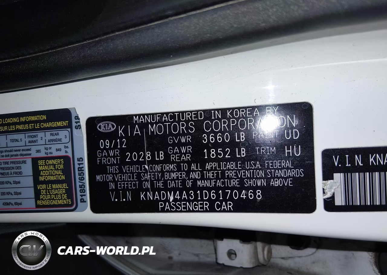 2013 Kia Rio Lx VIN:KNADM4A31D6170468 - 9