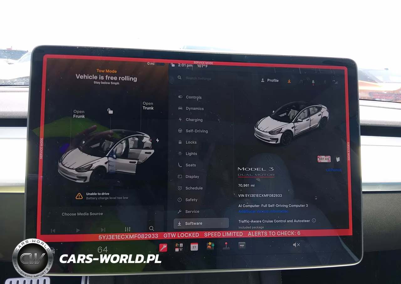 2021 Tesla Model 3 Performance Dual Motor All-Wheel Drive VIN:5YJ3E1ECXMF082933 - 7