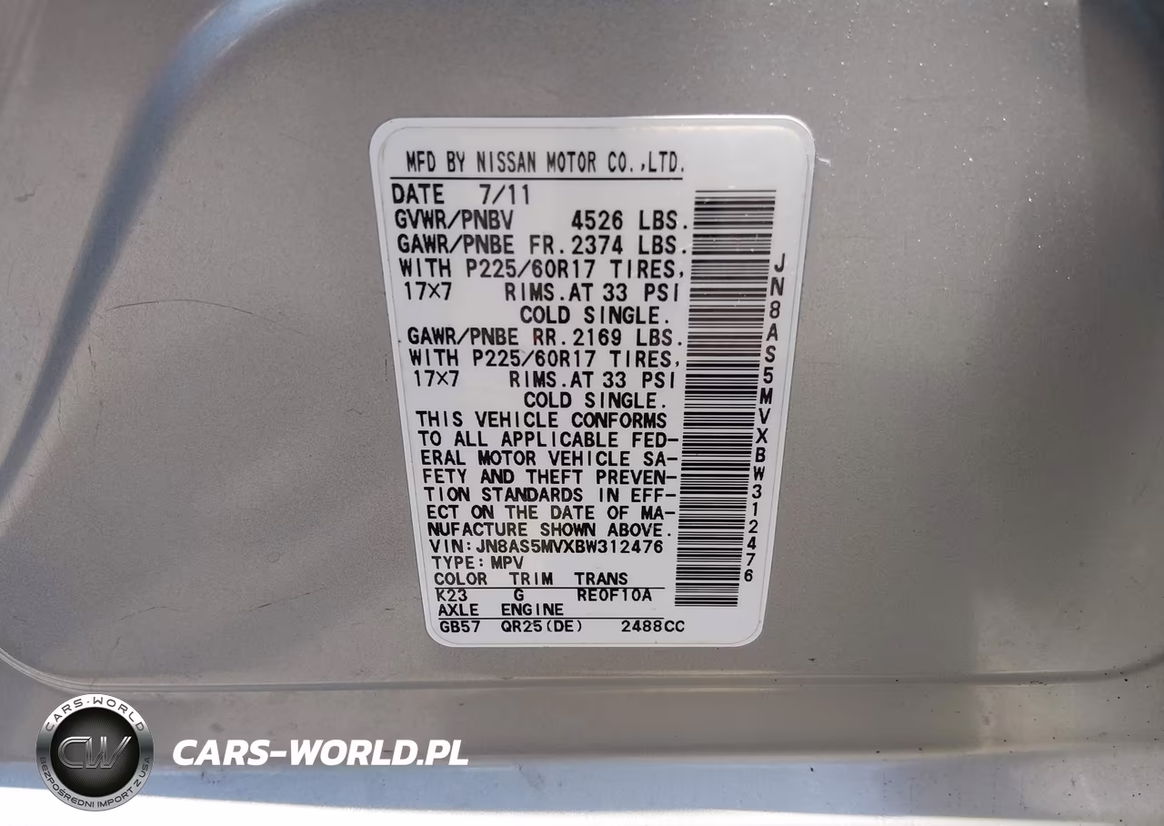 2011 Nissan Rogue Sv VIN:JN8AS5MVXBW312476 - 9