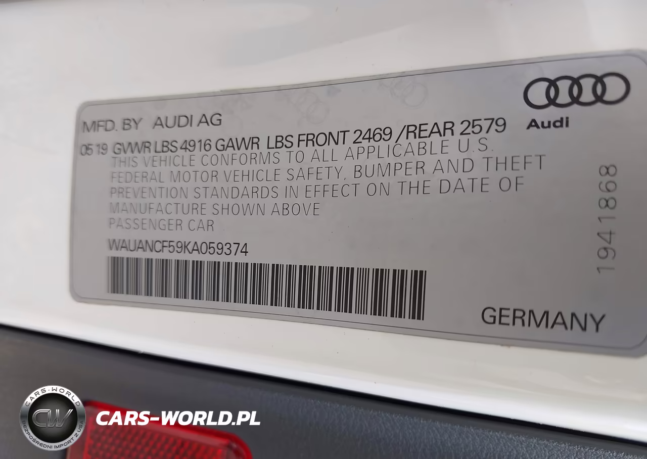 2019 Audi A5 45 Premium VIN:WAUANCF59KA059374 - 9