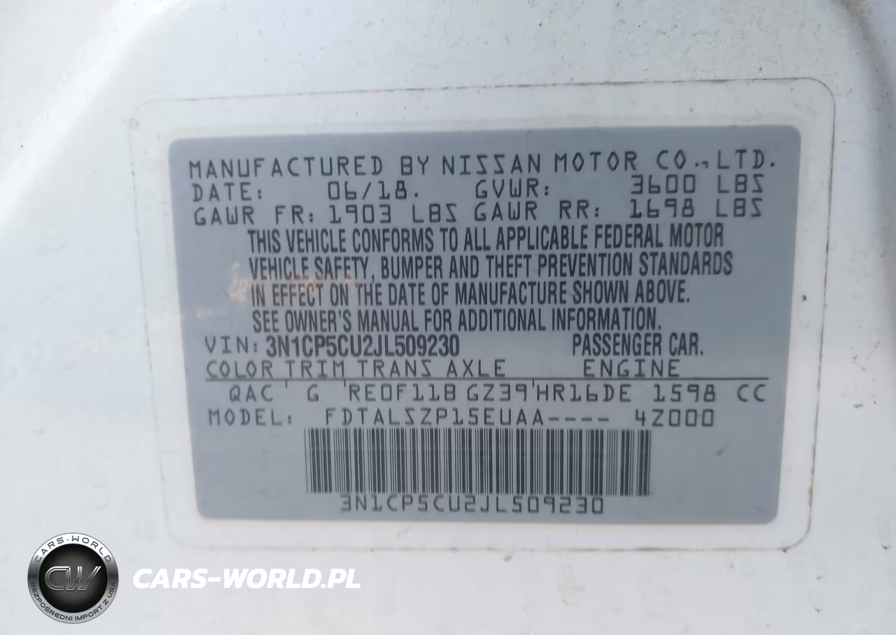 2018 Nissan Kicks Sv VIN:3N1CP5CU2JL509230 - 9