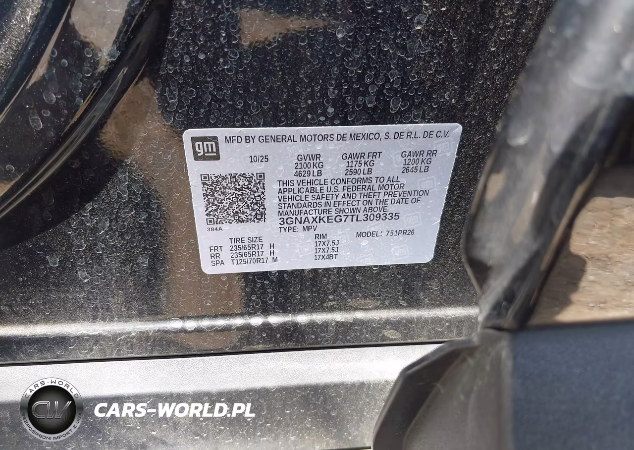 2026 Chevrolet Equinox Fwd Activ VIN:3GNAXKEG7TL309335 - 9